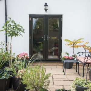 black upvc french doors