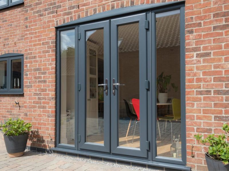 black upvc french doors