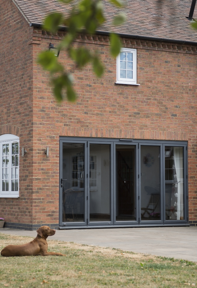 dark grey aluminium bifold doors