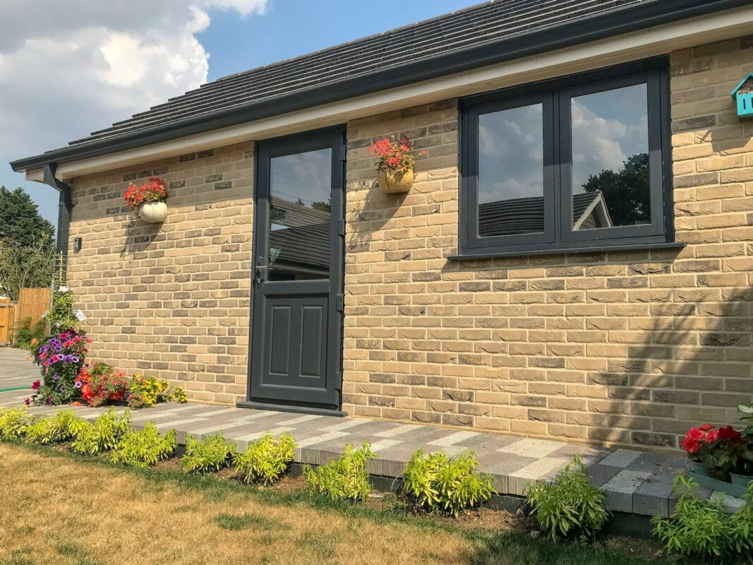 upvc black back door